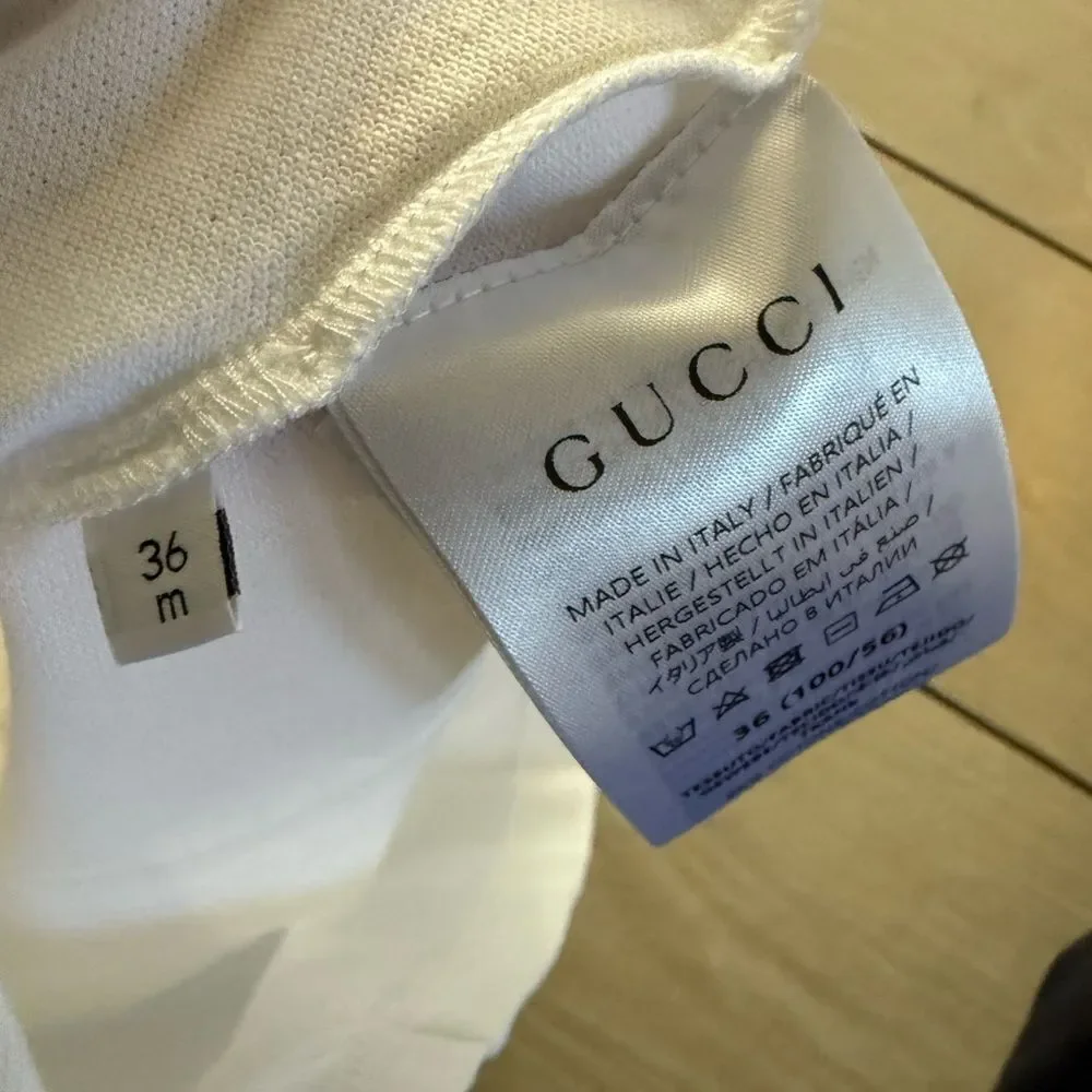 Gucci Kids Embroidered Polo Shirt • Size 3Y • White • NWT